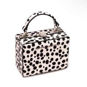 Brandon Blackwood Mini Kendrick Dalmatian Print Calf Hair Box Bag Printed NEW